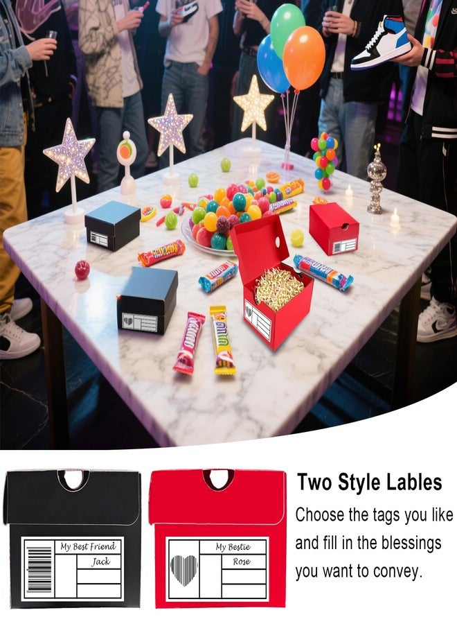 Arsmat 16 Pack Mini Sneaker Gift Boxes, 4.7 x 2.5 x 2 Inch Small Shoes Box with Editable Labels for Parties, Sports-Themed Candy, Cookies, Snacks (Black&Red - Image 4