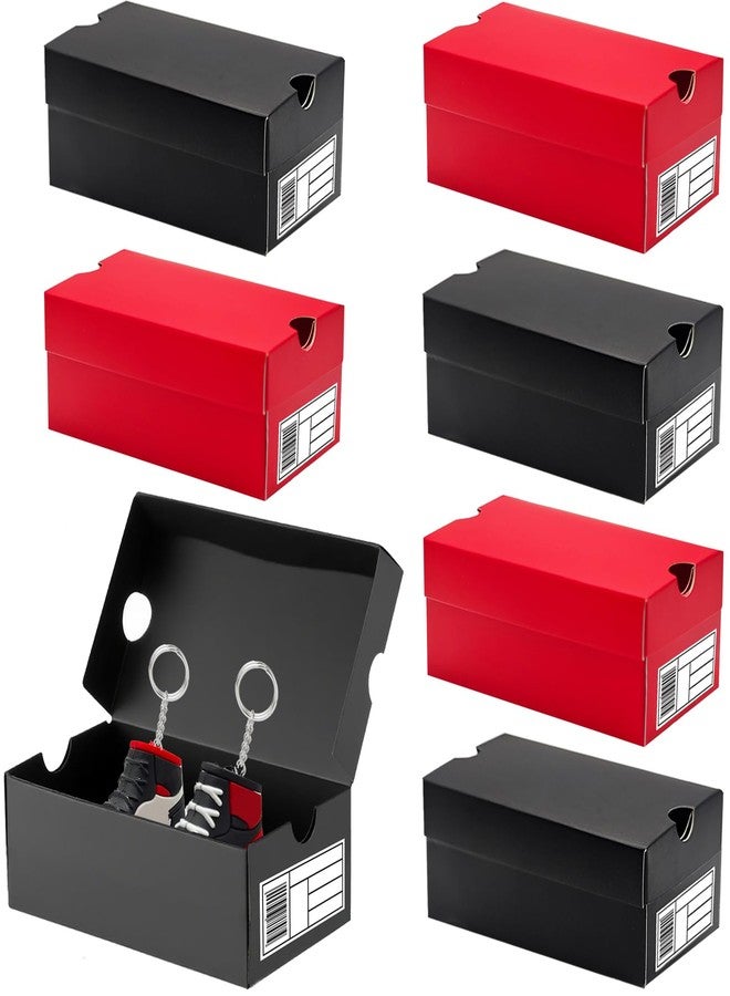 Arsmat 16 Pack Mini Sneaker Gift Boxes, 4.7 x 2.5 x 2 Inch Small Shoes Box with Editable Labels for Parties, Sports-Themed Candy, Cookies, Snacks (Black&Red - Image 1