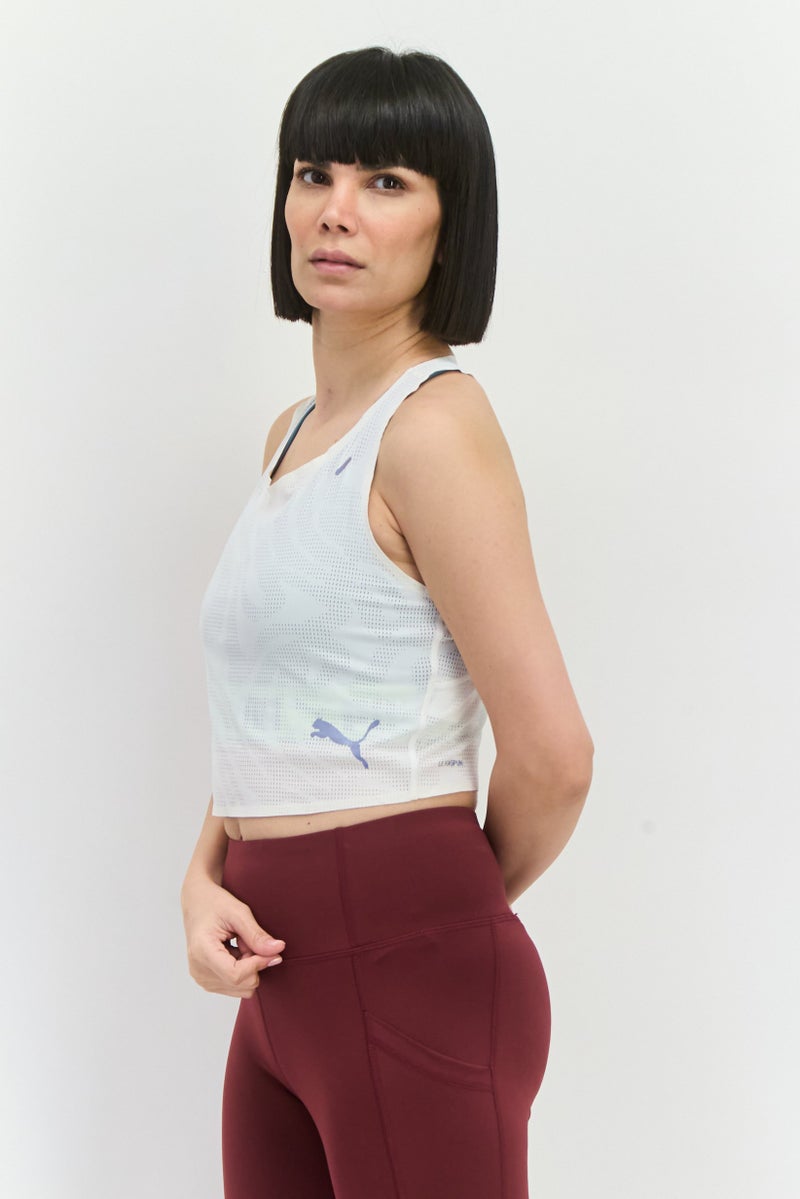 PUMA Women Sportswear Fit Sleeveless Outdoor Tank Top, White - Image 4