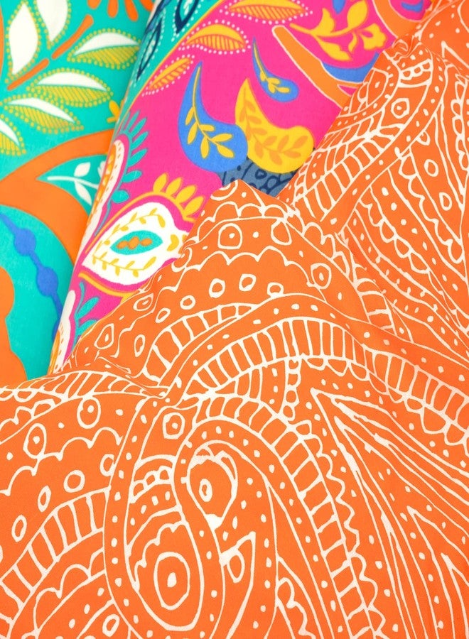 Lush Decor Boho Chic Reversible Cotton Duvet Cover King Size 3 Piece Set Turquoise & Navy - Colorful Bedding Set King Duvet Cover - Boho Bedroom Decor - Image 4