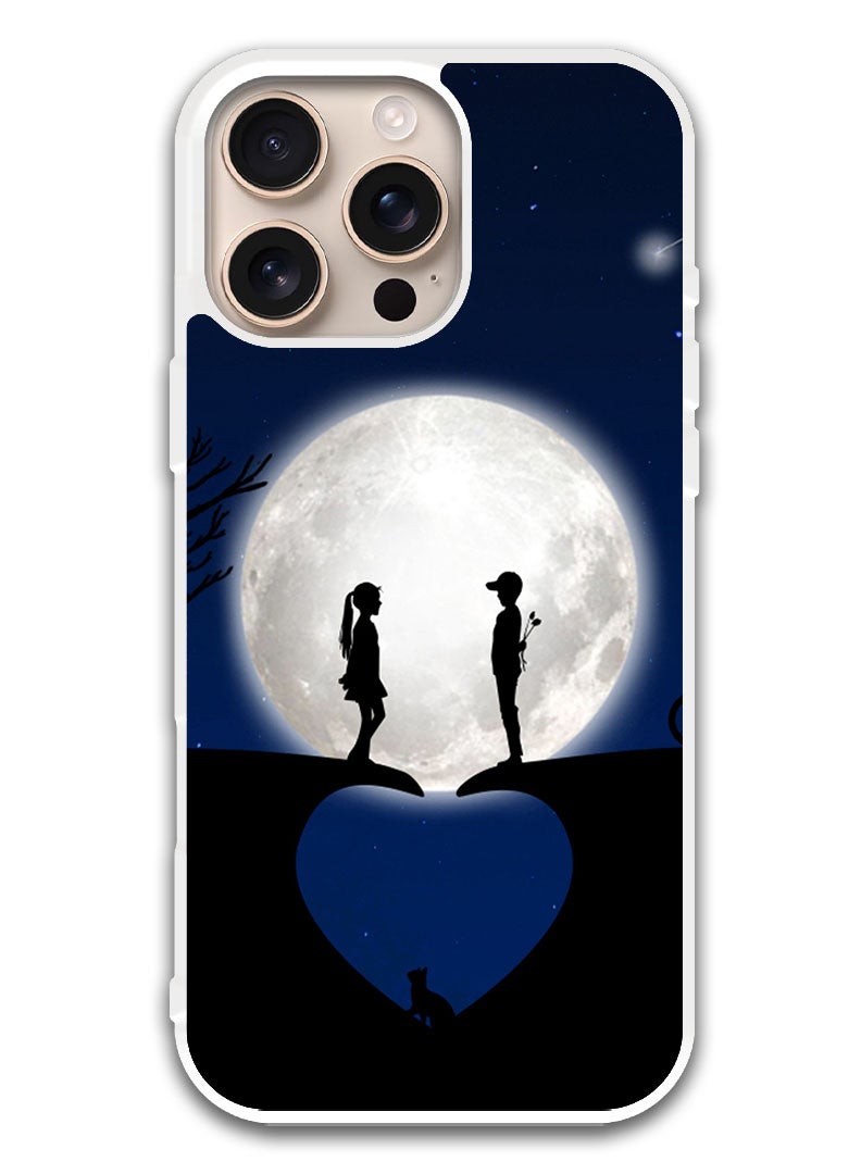 Theodor Protective Case Cover For APPLE IPHONE 16 Pro Couple heart (White Bumper) - Image 1