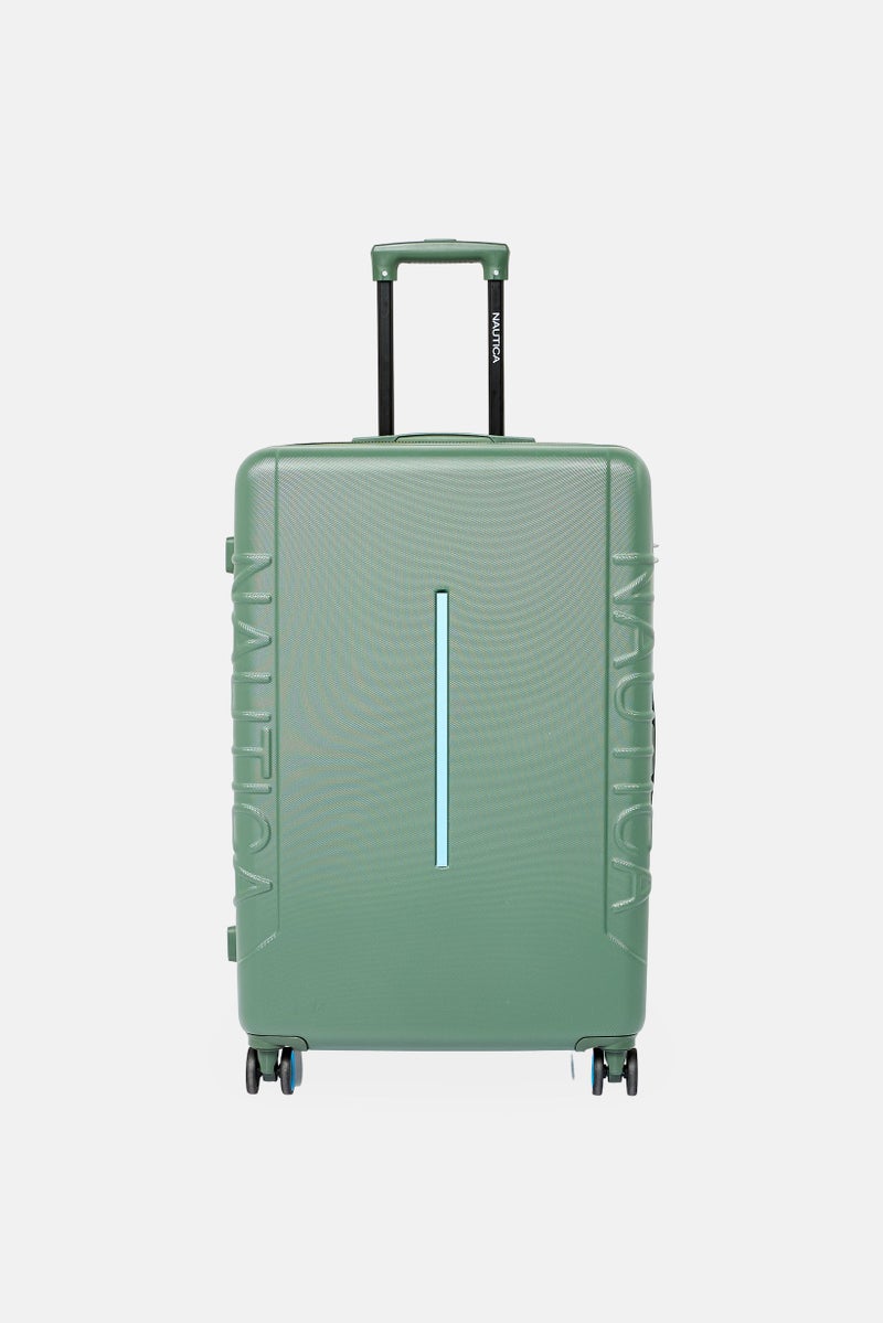 NAUTICA 24-Inch Brand Logo Expandable Check In Spinner Luggage, Olive - Image 1