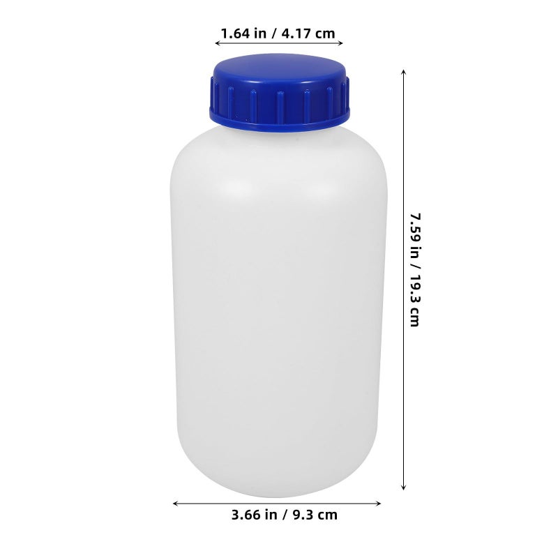 Thickened 1000ml Reagent Bottles With Blue Caps 3 Pack Semi Plastic Chemical Storage - Image 3