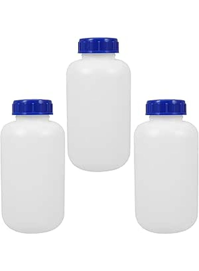 Thickened 1000ml Reagent Bottles With Blue Caps 3 Pack Semi Plastic Chemical Storage - Image 1