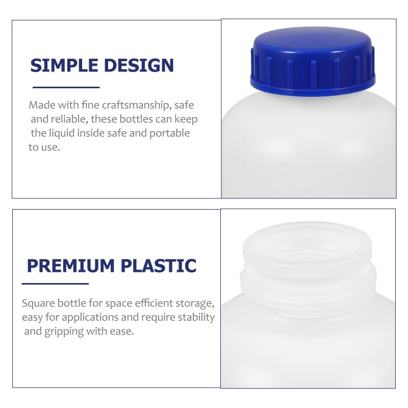 Thickened 1000ml Reagent Bottles With Blue Caps 3 Pack Semi Plastic Chemical Storage - Image 4