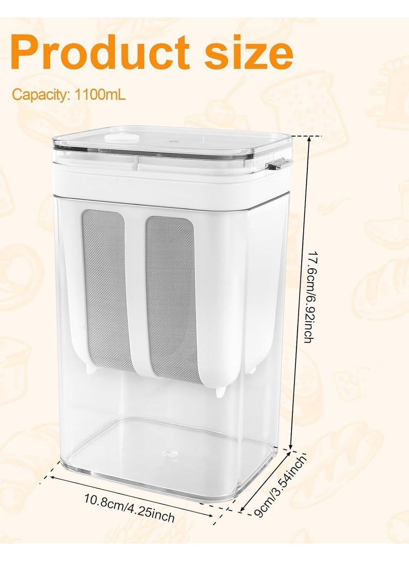 SKYLUME - SKYLUME Greek Yogurt Strainer 1100ml Multi Yoghurt Maker Strainer with Fine Mesh Bag Lid for Thick Greek Yogurt Soybean Milk Kefir Berries Soup Fruit Juice Coffee - Image 1