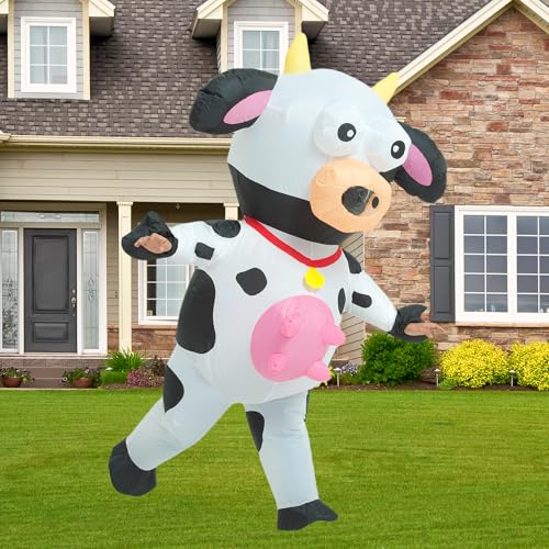 One Casa Inflatable Costume Adult,Blow Up Party Costumes,Full Body Inflatable Cow Costume,Halloween Costumes for Men Women - Image 2