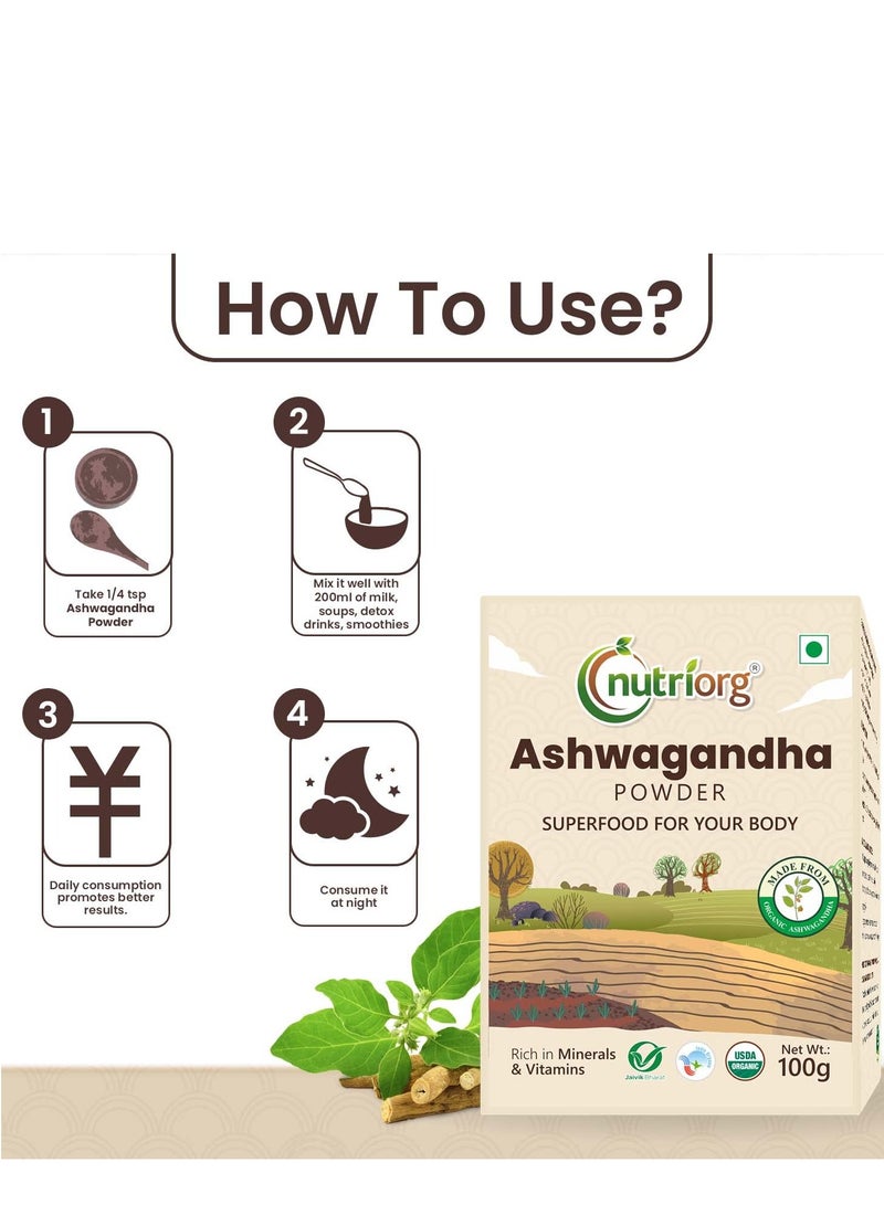 Nutriorg Organic Ashwagandha Root Powder 100 G - Image 3