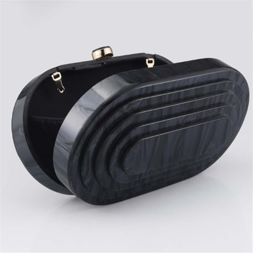 GSYPS Acrylic Clutch Purse Marbled Evening Handags Elegant Shoulder Bag for Wedding Cocktail Party Prom C-Black - Image 3