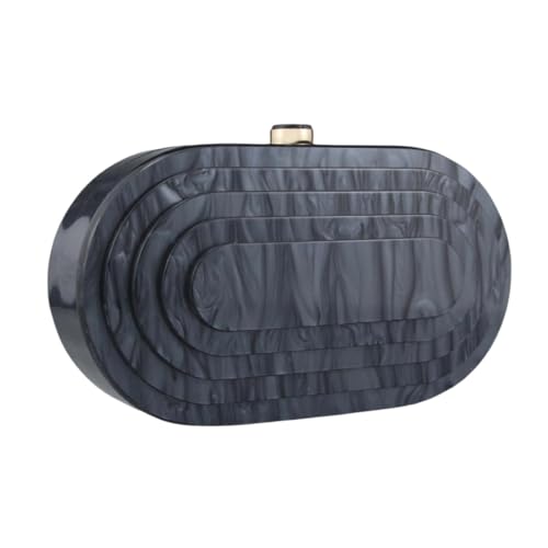 GSYPS Acrylic Clutch Purse Marbled Evening Handags Elegant Shoulder Bag for Wedding Cocktail Party Prom C-Black - Image 1
