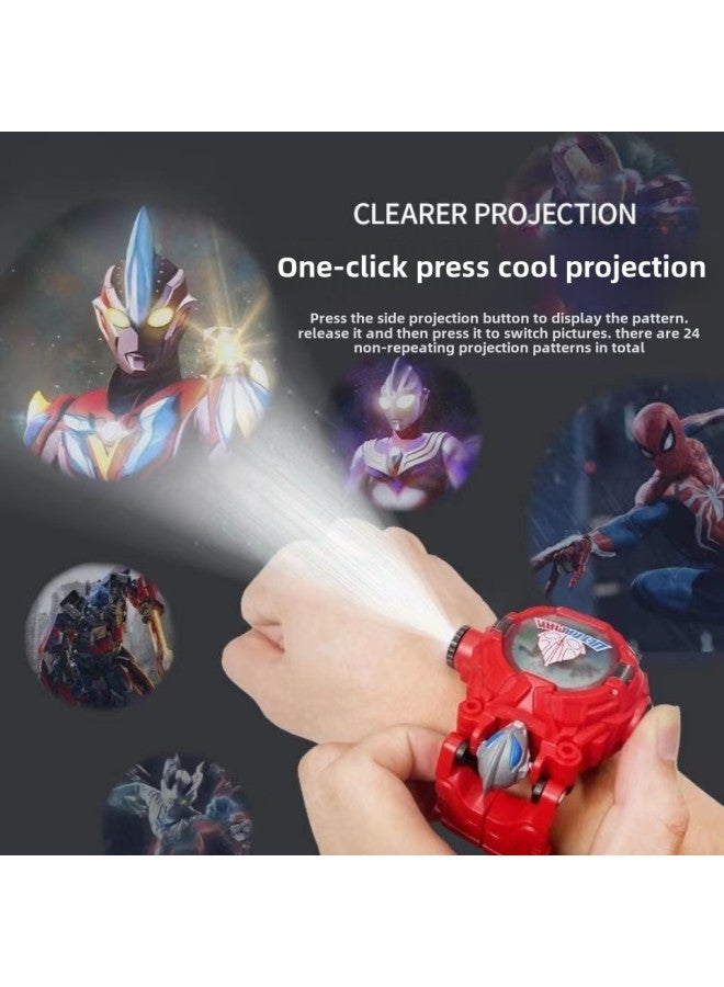 Ultraman Spider-Man Children's Projection Watch Cartoon Transformed Robot Kindergarten Gift Electronic Watch For Boys And Girls-Color:Deforming Spider  Shopkeeper Recommended ] - Image 3