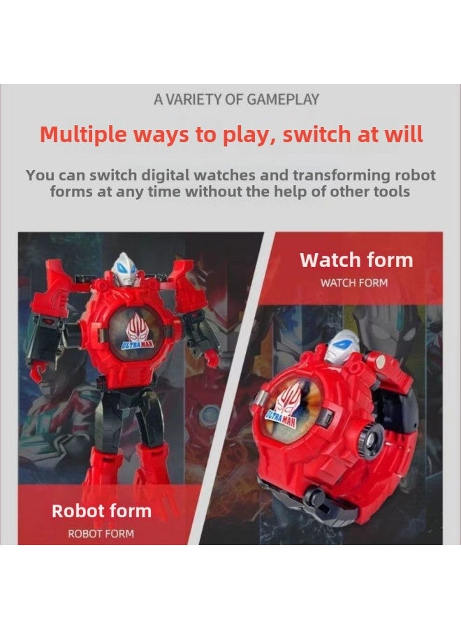 Ultraman Spider-Man Children's Projection Watch Cartoon Transformed Robot Kindergarten Gift Electronic Watch For Boys And Girls-Color:Deforming Spider  Shopkeeper Recommended ] - Image 5