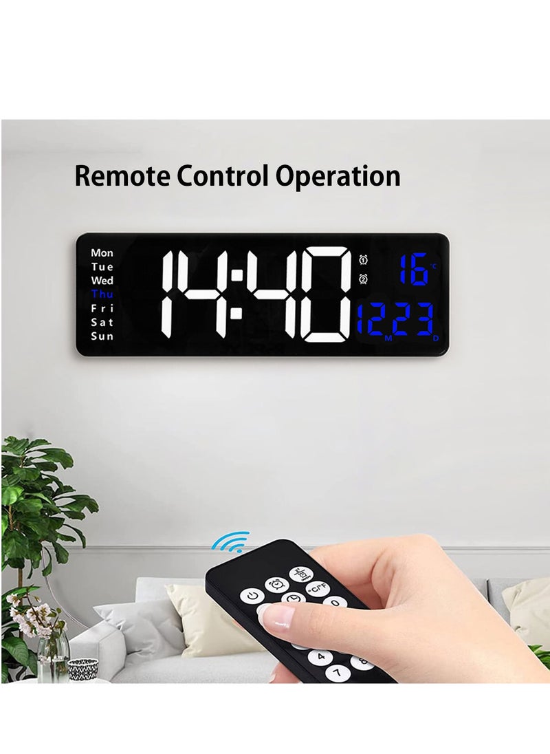 Bonita - Digital Wall Clock Large Display, 16.2 Inch Large Wall Clocks, Modern LED Digital Clock with Remote Control for Living Room Decor - Image 1