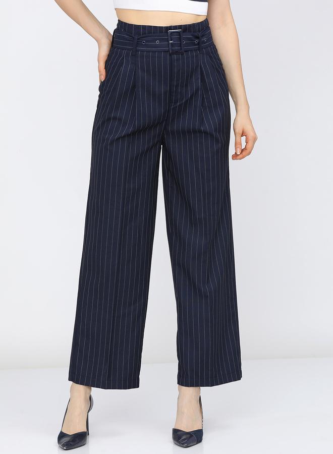 Tokyo Talkies Striped High Rise Trousers - Image 1