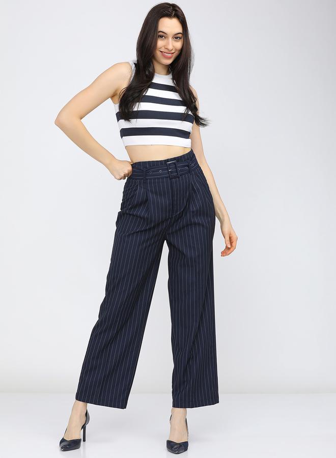 Tokyo Talkies Striped High Rise Trousers - Image 5