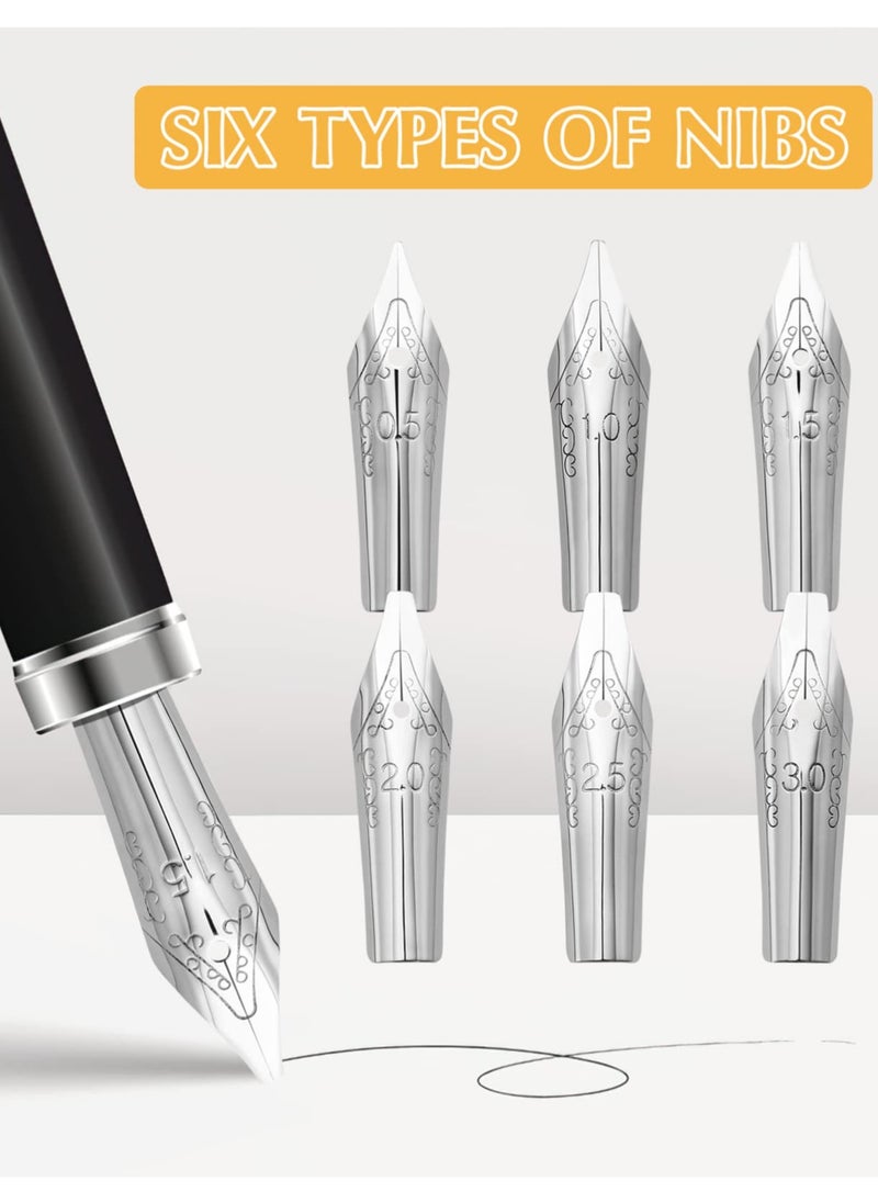 Generic 30pcs Stainless Steel Fountain Pen Nibs, Replacement Nibs Set for Calligraphy and Writing, Various Sizes for Kids, Adults, and Students(0.5+1+1.5+2+2.5+3mm each 5pcs)  - Image 3