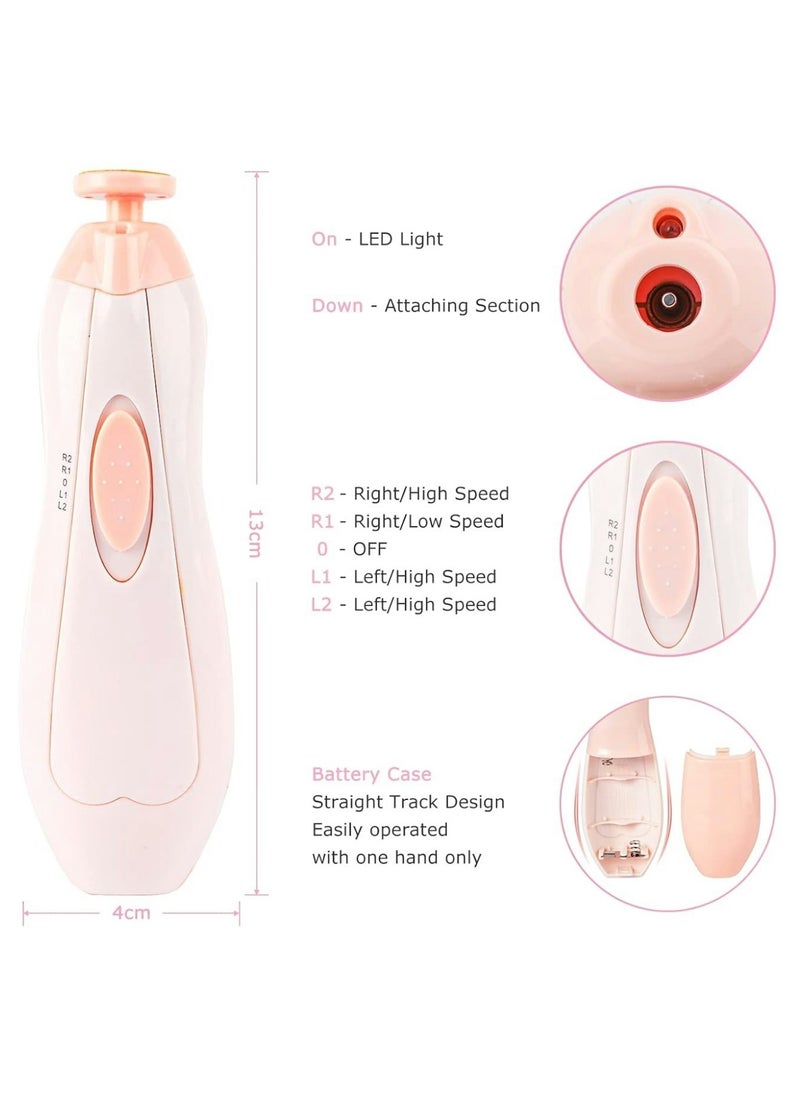 Lupantte Baby Nail Filer and Baby Nail Clippers with Light Set, Lupantte Electric Infant Nail Trimmer Kit, for Newborn Toddler Kids Toes and Fingernails, Polish and Trim  - Image 3