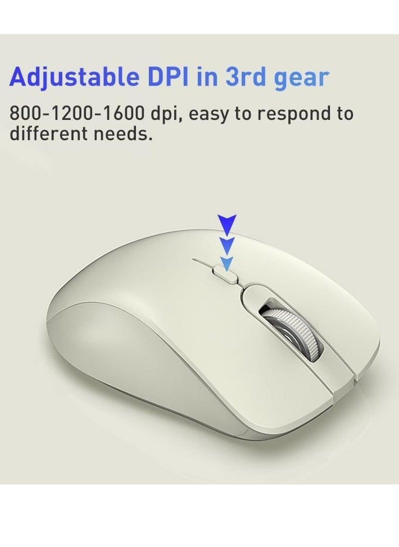 Forev FV-G200 Wireless Mouse – 2.4G Wireless office business – 6 Buttons – energy-saving – 3200DPI  –  Effective Distance 10m – 1x AA Battery included – ON/ OFF Button  | Milk Tea  - Image 2