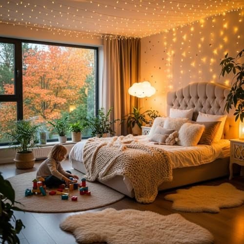 One94Store 35 Meter 108 LED Waterproof Copper Wire String Fairy Rice Lights for Indoor & Outdoor Decoration, Festival, Party, Wedding, Garden, Lawn (Warm White) (Pack of 5) - Image 2