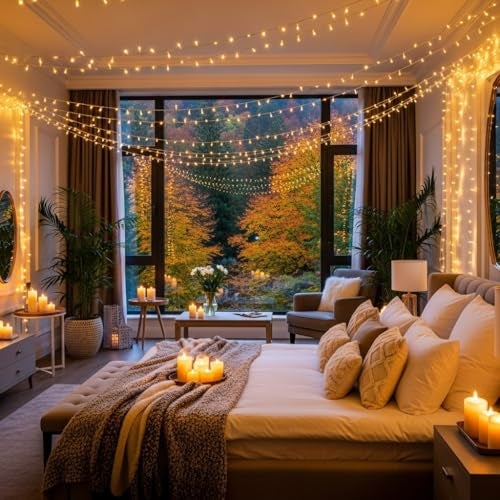 One94Store 35 Meter 108 LED Waterproof Copper Wire String Fairy Rice Lights for Indoor & Outdoor Decoration, Festival, Party, Wedding, Garden, Lawn (Warm White) (Pack of 5) - Image 3