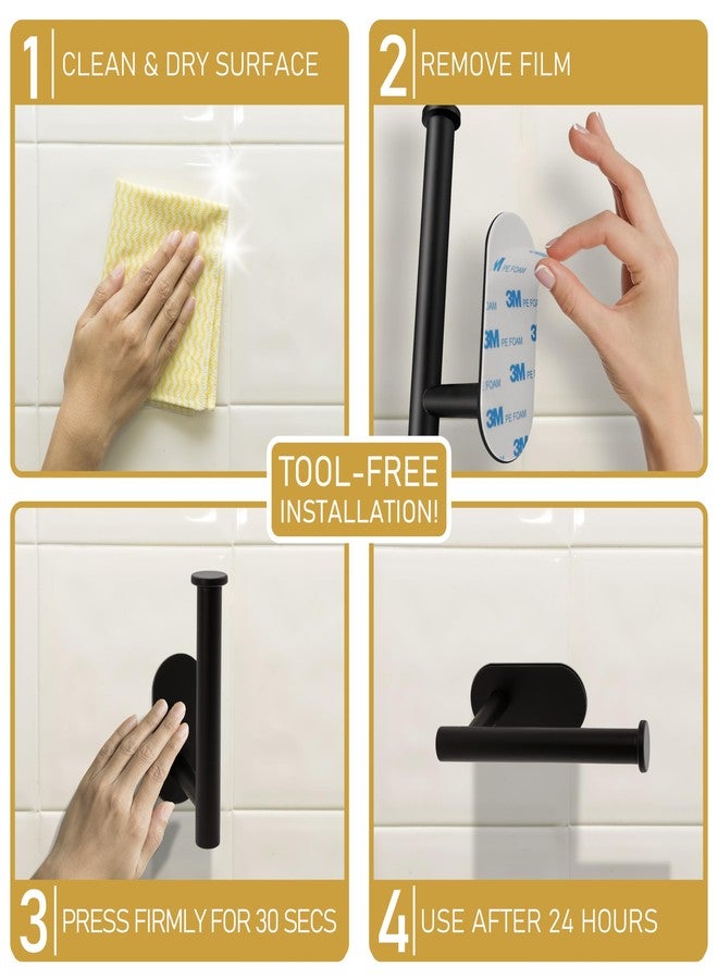 BROOKSTONE - [2 Pack] Self-Adhesive Toilet Paper Holder, Wall Mount Effortless Installation, Sleek Modern Look Fits Any Bathroom Decorative, Rust Proof Design - Image 4