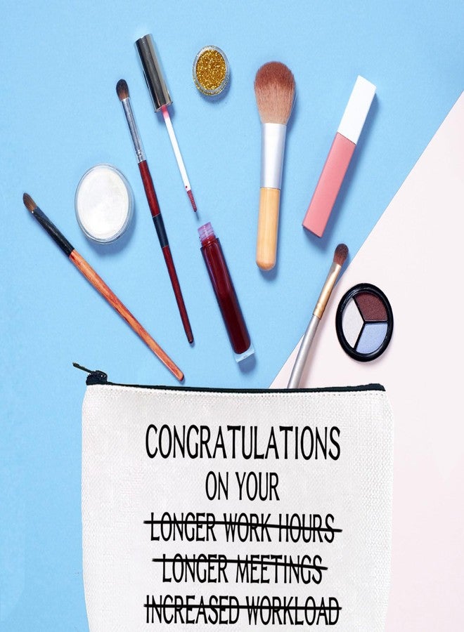 Gzrlyf Work Promotion Makeup Bag Congratulations on Work Promotion Gift for Her Funny Work Promotion Job Promotion Gifts Zipper Pouch (CONGRATULA) - Image 2