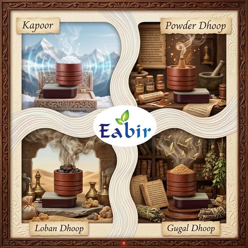Eabir Wooden Camphor Diffuser Burner | Electric Kapoor Dani for Home & Puja | Natural Camphor Diffuser for Fragrance & Spiritual Use - Image 5