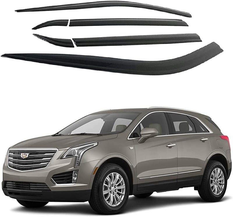 AUTO CLOVER Side Window Vent Visor 6 Piece Set for Cadillac XT5 (2016-2021) - Black - Image 1