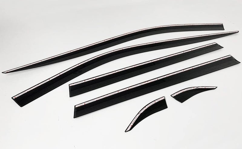 AUTO CLOVER Side Window Vent Visor 6 Piece Set for Cadillac XT5 (2016-2021) - Black - Image 2