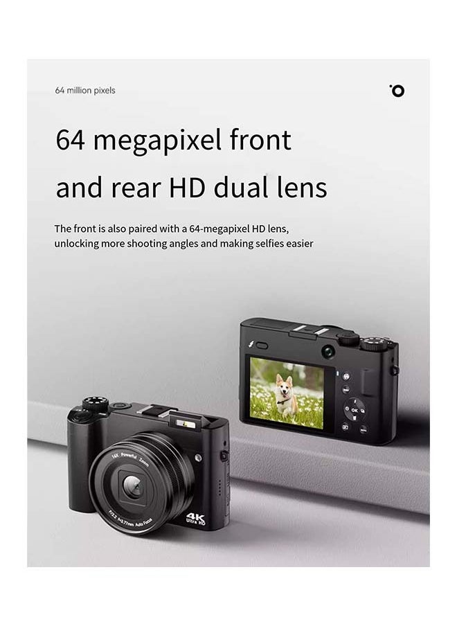 Generic Digital SLR Camera with Front and Rear Dual Lenses for Vlog - High - definition for Travel, Beginner - friendly for Students and Selfies for Girls, a Replacement for CCD Cameras [6400W + Front and Rear Dual Lenses + 4K Video Recording + Intelligent Focusing]  - Image 2