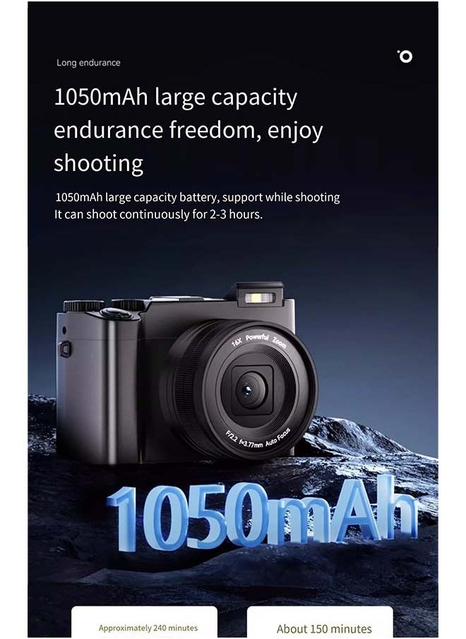 Generic Digital SLR Camera with Front and Rear Dual Lenses for Vlog - High - definition for Travel, Beginner - friendly for Students and Selfies for Girls, a Replacement for CCD Cameras [6400W + Front and Rear Dual Lenses + 4K Video Recording + Intelligent Focusing]  - Image 4