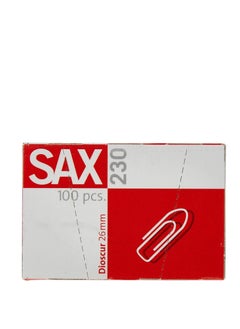 Sax SAX 230 Paper Clips (26mm)- 100 in Box ,10 box-1000 pcs in cartoon  - Image 1