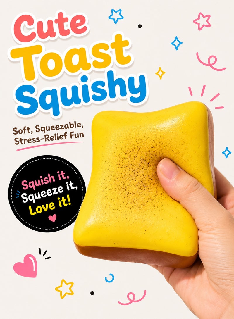 Chillspace Bread Butter Squishy Slow Rising, Squishy Toy with Soft High Density Gel, Fidget Toy for Stress Relief, Squishy Stress Balls Ultra Soft for Kids Adults Anxiety Relief, ADHD Stress Relief, Stocking Stuffers Party Favor Gifts, Yellow - Image 1