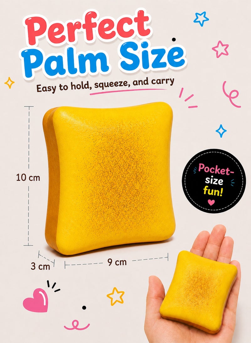 Chillspace Bread Butter Squishy Slow Rising, Squishy Toy with Soft High Density Gel, Fidget Toy for Stress Relief, Squishy Stress Balls Ultra Soft for Kids Adults Anxiety Relief, ADHD Stress Relief, Stocking Stuffers Party Favor Gifts, Yellow - Image 3