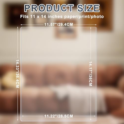 AKONEGE 5PCS 11" x 14" Rigid Print Protectors Hard Plastic Sheet Page Protectors Heavy Duty Top Loading Menu Covers Poster Sleeves Clear Plastic Paper Sleeves for Magazine Prints Photo Document - Image 2