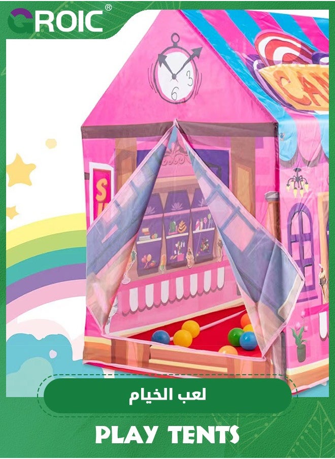 GROIC - Play Tent for Kids, Pop Up Play Tent with Realistic Ice Cream Design, Indoor and Outdoor Playhouse Role Play Foldable Tent Toys Toddler Dessert Princess House Play Tent 103*93*70cm - Image 1