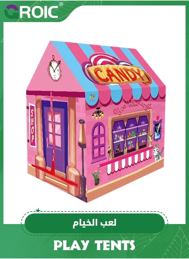 GROIC - Play Tent for Kids, Pop Up Play Tent with Realistic Ice Cream Design, Indoor and Outdoor Playhouse Role Play Foldable Tent Toys Toddler Dessert Princess House Play Tent 103*93*70cm - Image 1