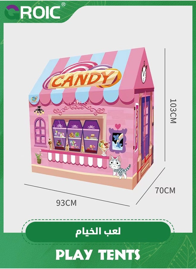 GROIC - Play Tent for Kids, Pop Up Play Tent with Realistic Ice Cream Design, Indoor and Outdoor Playhouse Role Play Foldable Tent Toys Toddler Dessert Princess House Play Tent 103*93*70cm - Image 1