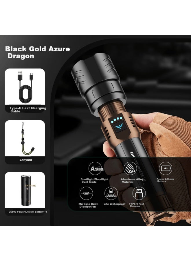 SkyFire Tianhuo Canglong High-power Flashlight Zoomable Long-range Super Bright Rechargeable Outdoor Survival Military Home Use - Image 5