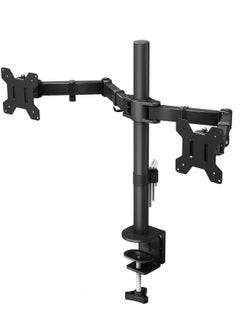 General Ergonomic Dual Monitor Stand for LCD LED PC Screens for Desks, Height Adjustable Arm Bracket Tilt 90°  Rotate 360°  - Image 1