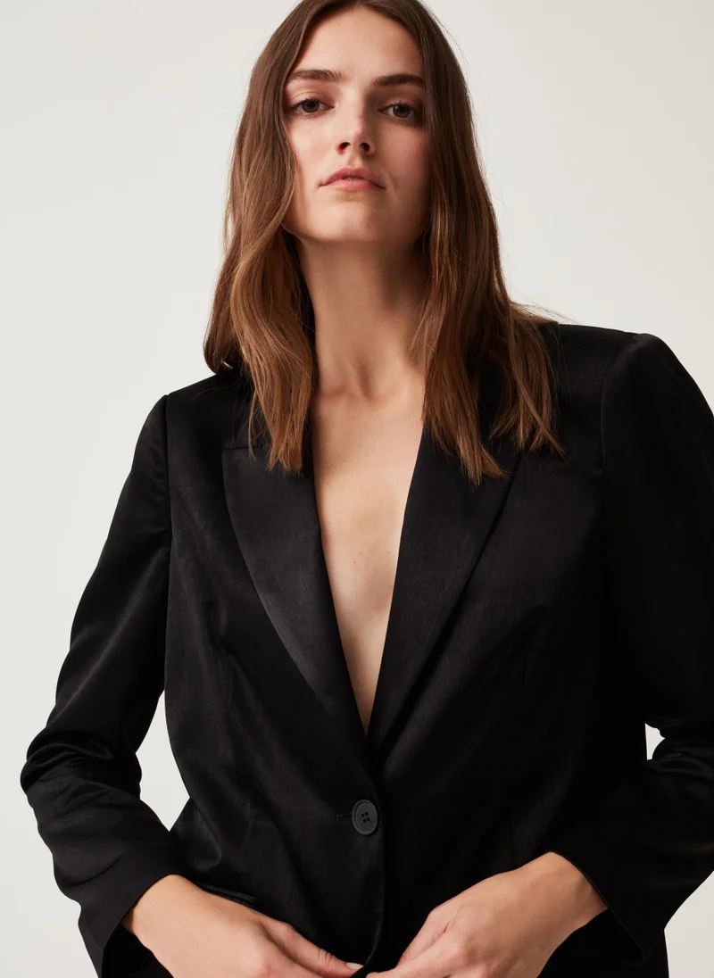 او في اس Ovs Womens Satin Blazer
