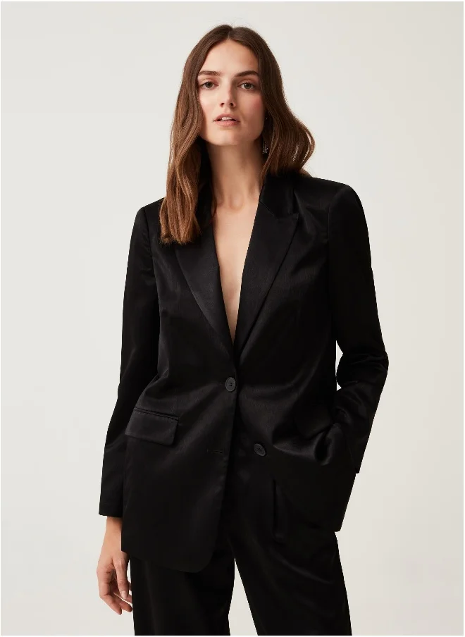 او في اس Ovs Womens Satin Blazer