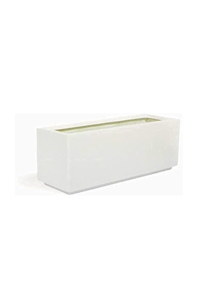 جي آر بي GRP وعاء أبيض مستطيل من الألياف الزجاجية 50x20x20 سم (LWH)) للنباتات والأواني المتينة Modren للزهور الداخلية / الخارجية - Image 3