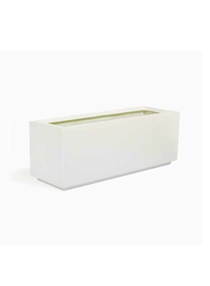 جي آر بي GRP وعاء أبيض مستطيل من الألياف الزجاجية 50x20x20 سم (LWH)) للنباتات والأواني المتينة Modren للزهور الداخلية / الخارجية - Image 2