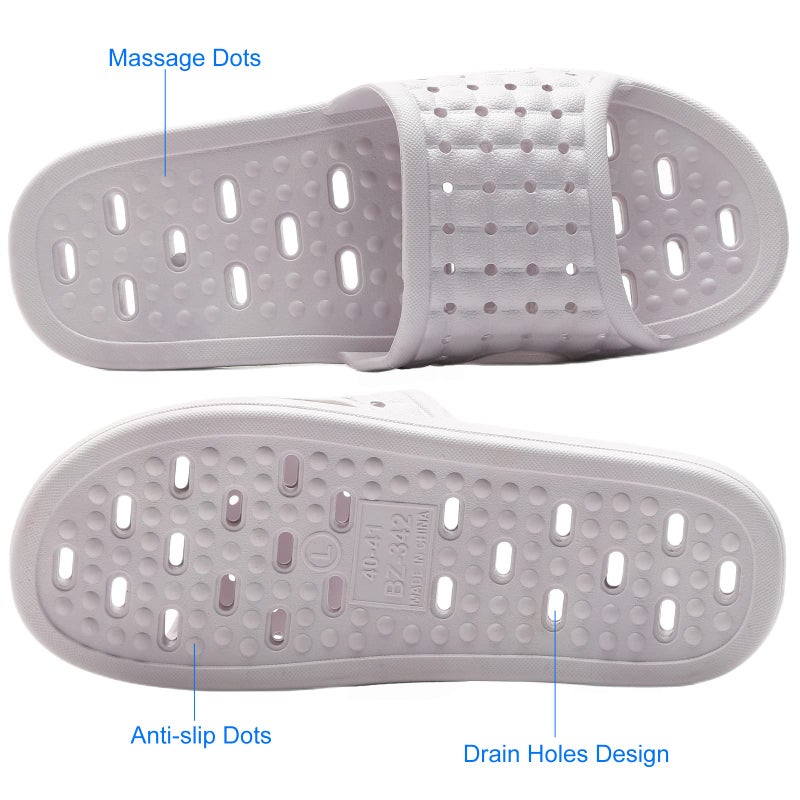 COZYAREA Shower Shoes Quick Dry Non-Slip Bathroom Slippers for Men Women Dorm Home Slides Purple Size 6.5-7 Women/5.5-6 Men - Image 5
