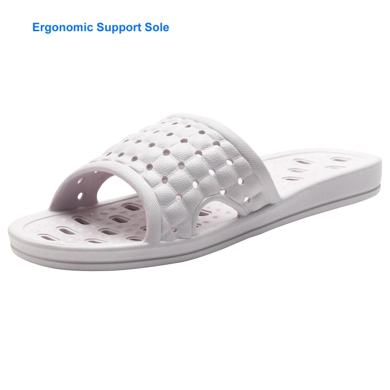 COZYAREA Shower Shoes Quick Dry Non-Slip Bathroom Slippers for Men Women Dorm Home Slides Purple Size 6.5-7 Women/5.5-6 Men - Image 3