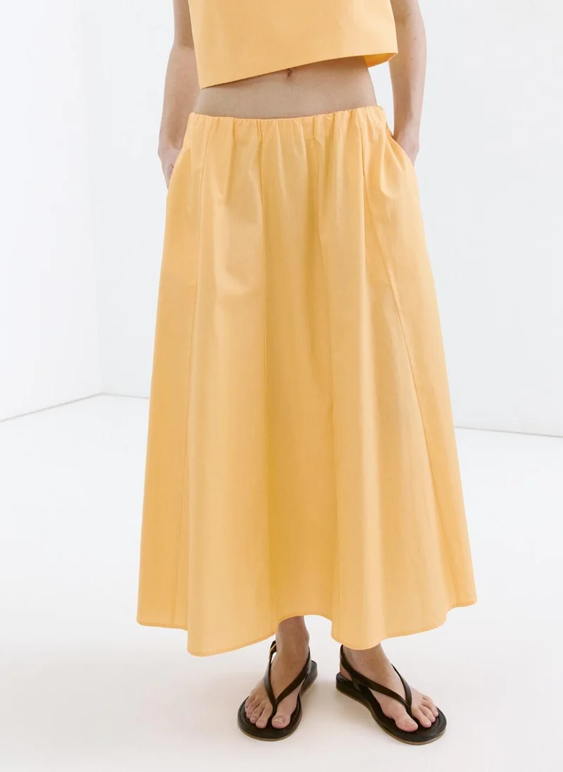 مانجو Flared Cotton Skirt
