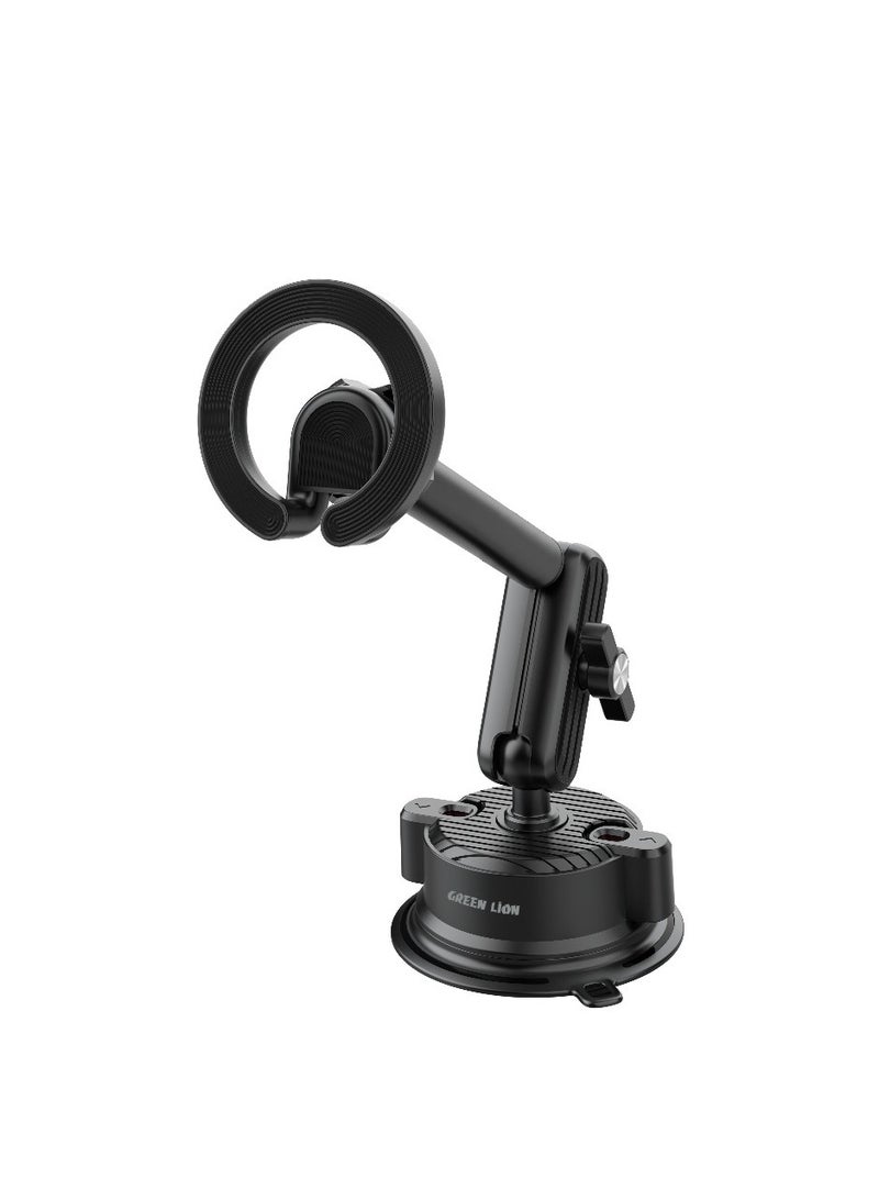 جرين ليون حامل هاتف GX-39 متوافق مع MagSafe ودوران 360 درجة / متوافق مع لوحة القيادة / كوب شفط قابل للغسل / حامل هاتف محمول / حامل سيارة / حامل هاتف - أسود - Image 1
