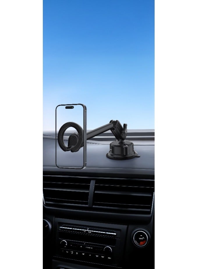 جرين ليون حامل هاتف GX-39 متوافق مع MagSafe ودوران 360 درجة / متوافق مع لوحة القيادة / كوب شفط قابل للغسل / حامل هاتف محمول / حامل سيارة / حامل هاتف - أسود - Image 3