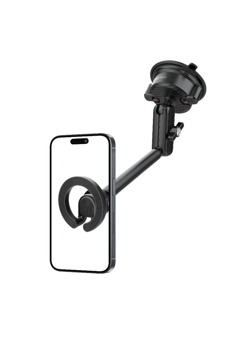 جرين ليون حامل هاتف GX-39 متوافق مع MagSafe ودوران 360 درجة / متوافق مع لوحة القيادة / كوب شفط قابل للغسل / حامل هاتف محمول / حامل سيارة / حامل هاتف - أسود - Image 5